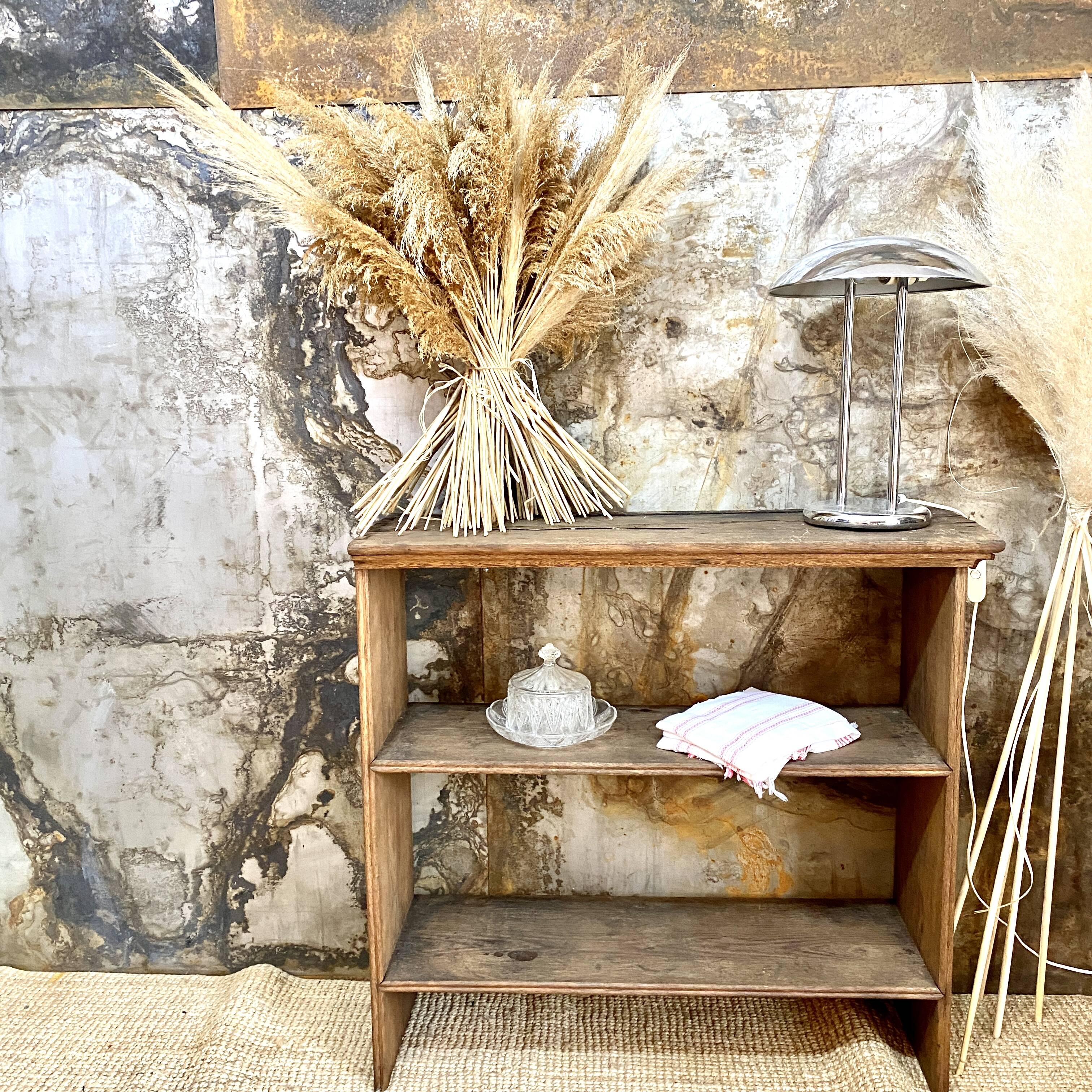 Antique shelf in raw wood