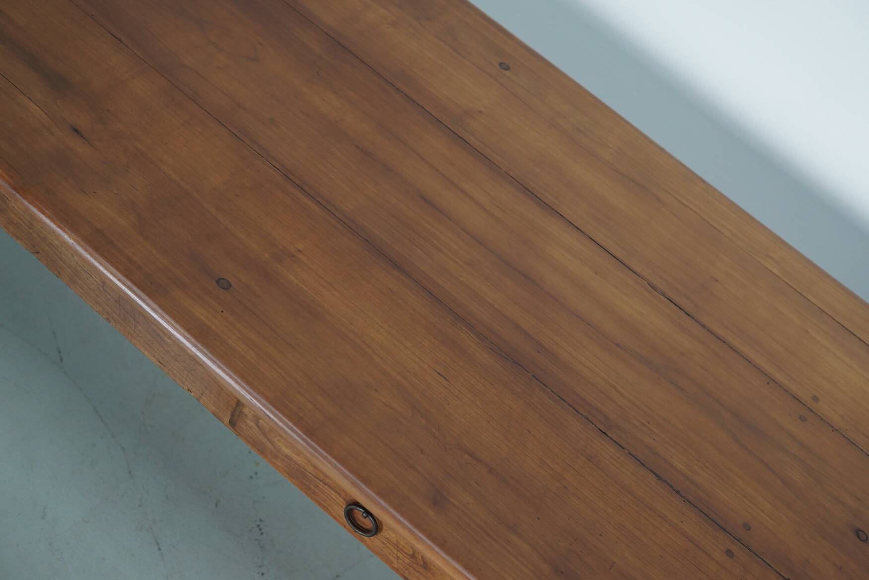 Rustic dining table in fruitwood from the early 20th century