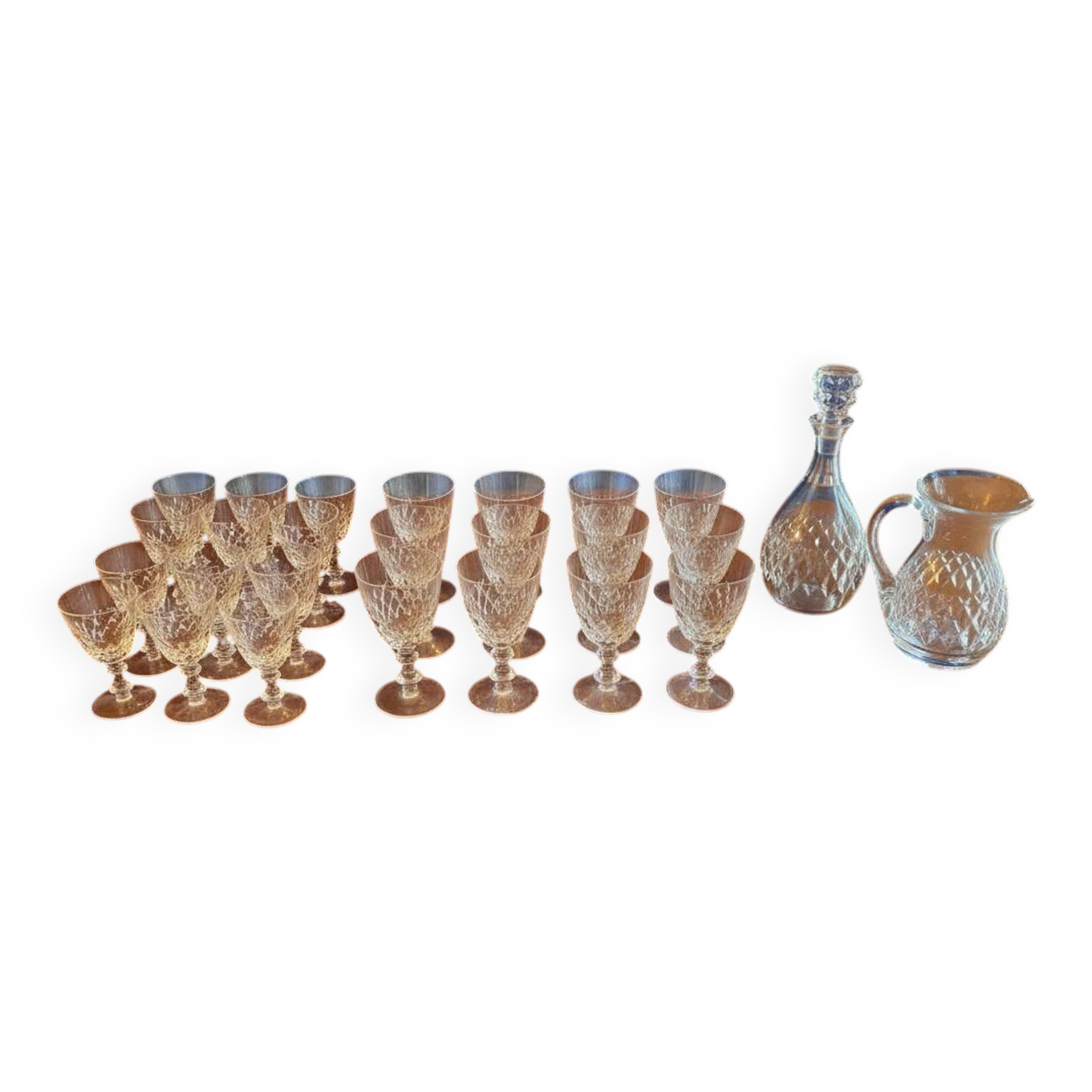 Complete service of water and wine Crystal of Bayel