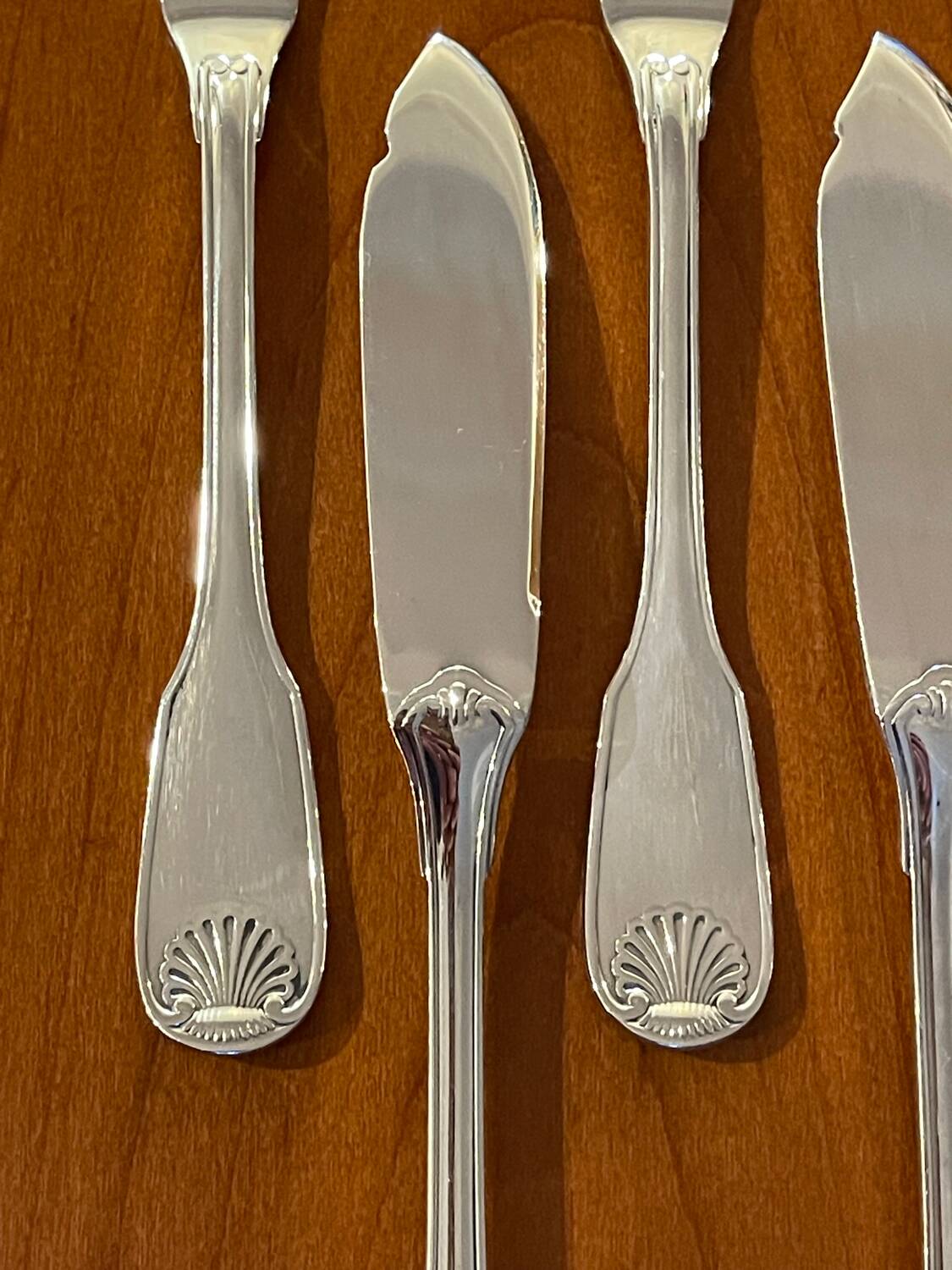 Christofle Vendome shell, fish cutlery and serving cutlery