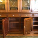 Mahogany wood bookcase and bronze handles
