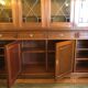 Mahogany wood bookcase and bronze handles