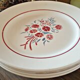 Flat porcelain plates Badonviller model Francine