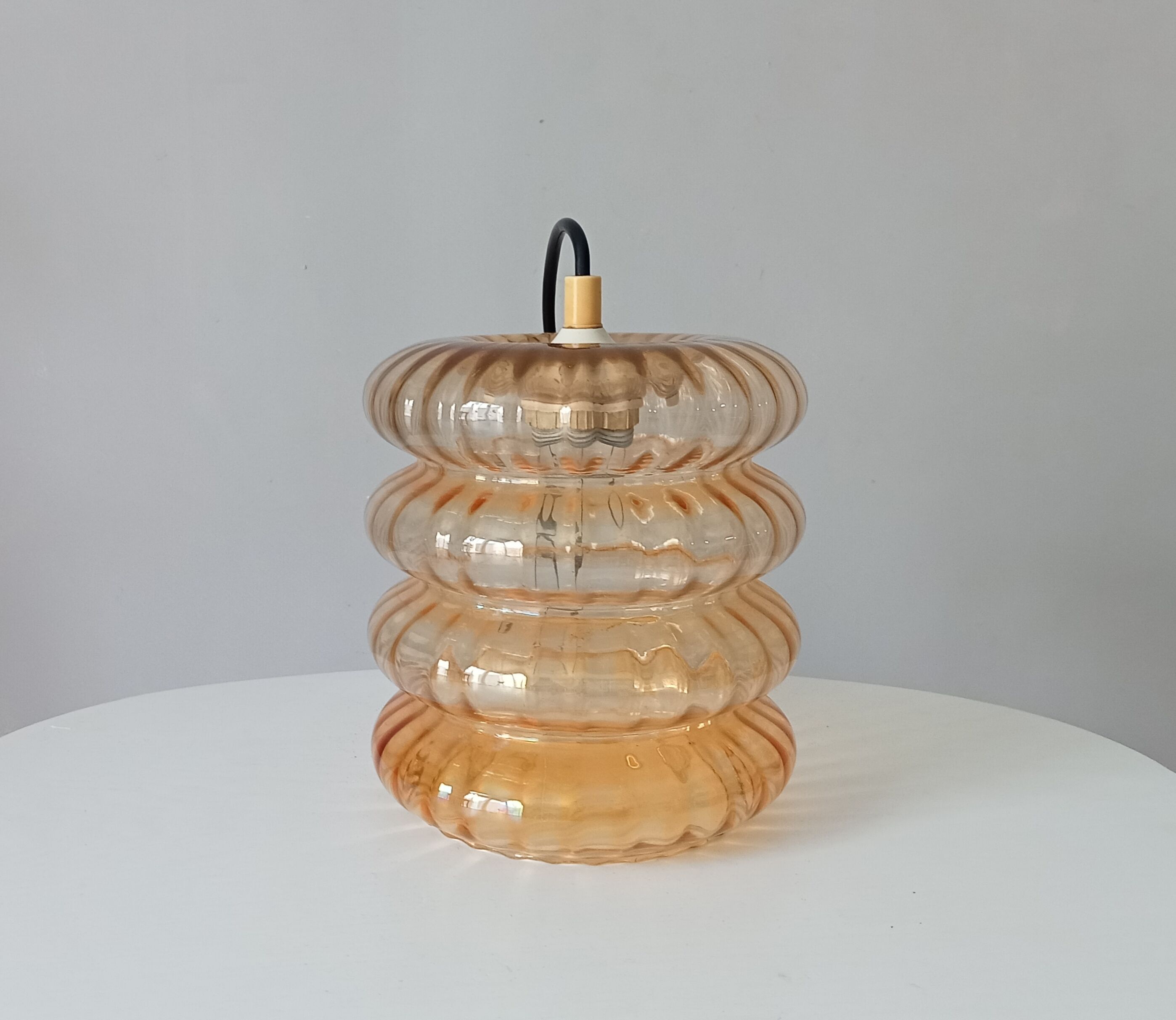 Vintage pendant lamp molded glass 60/70s