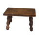 Old wooden stool, worked, turned foot, handcrafted