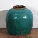 Vase ancien vert turquoise émaillé (c.1820) #30