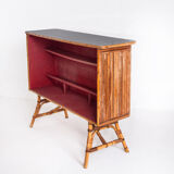 Vintage bar counter in canning and rattan. France, 50s.