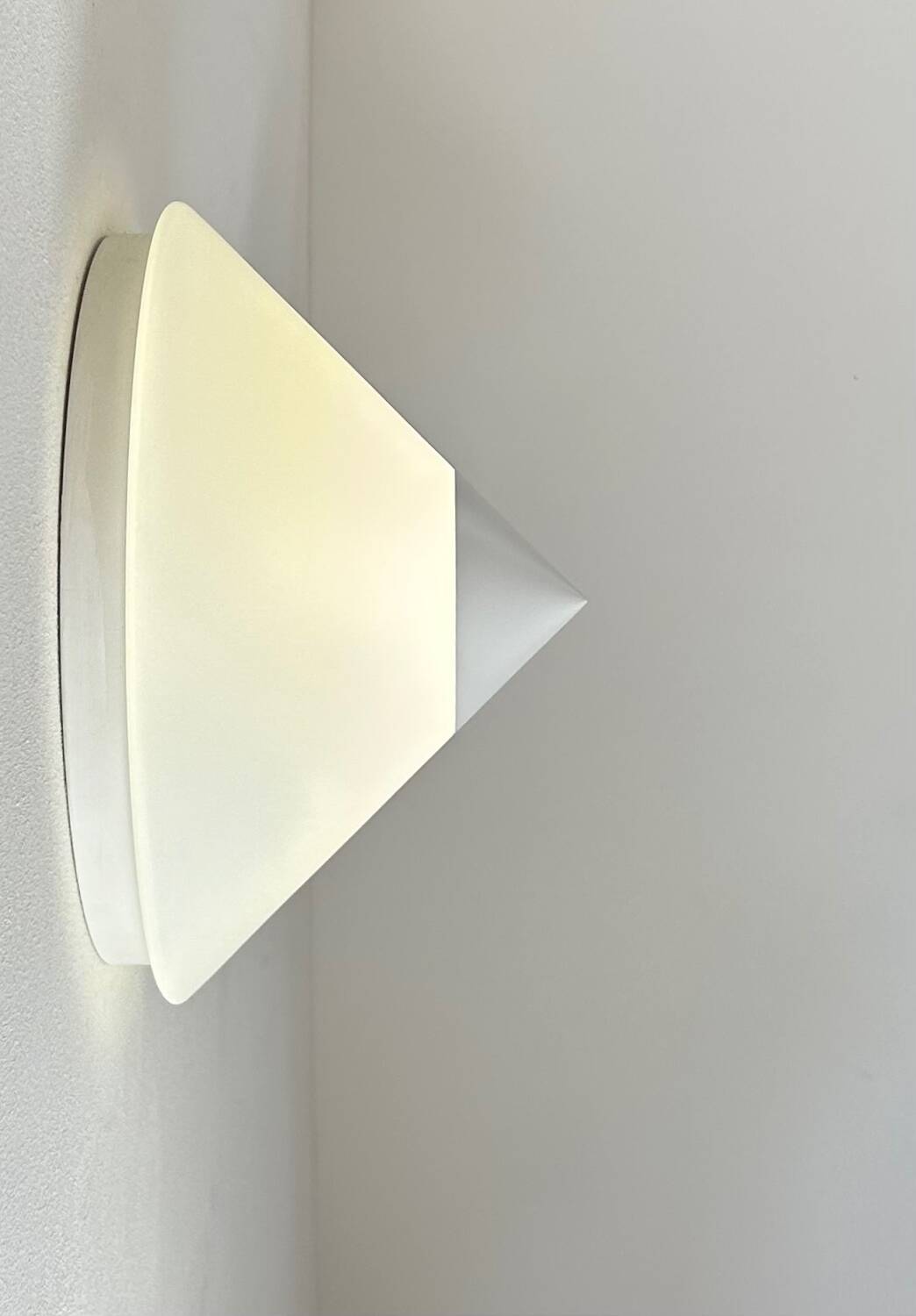 Pair of vintage Limburg wall lights, metal and opaline, Germany 1970