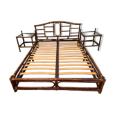 1970s vintage rattan bed