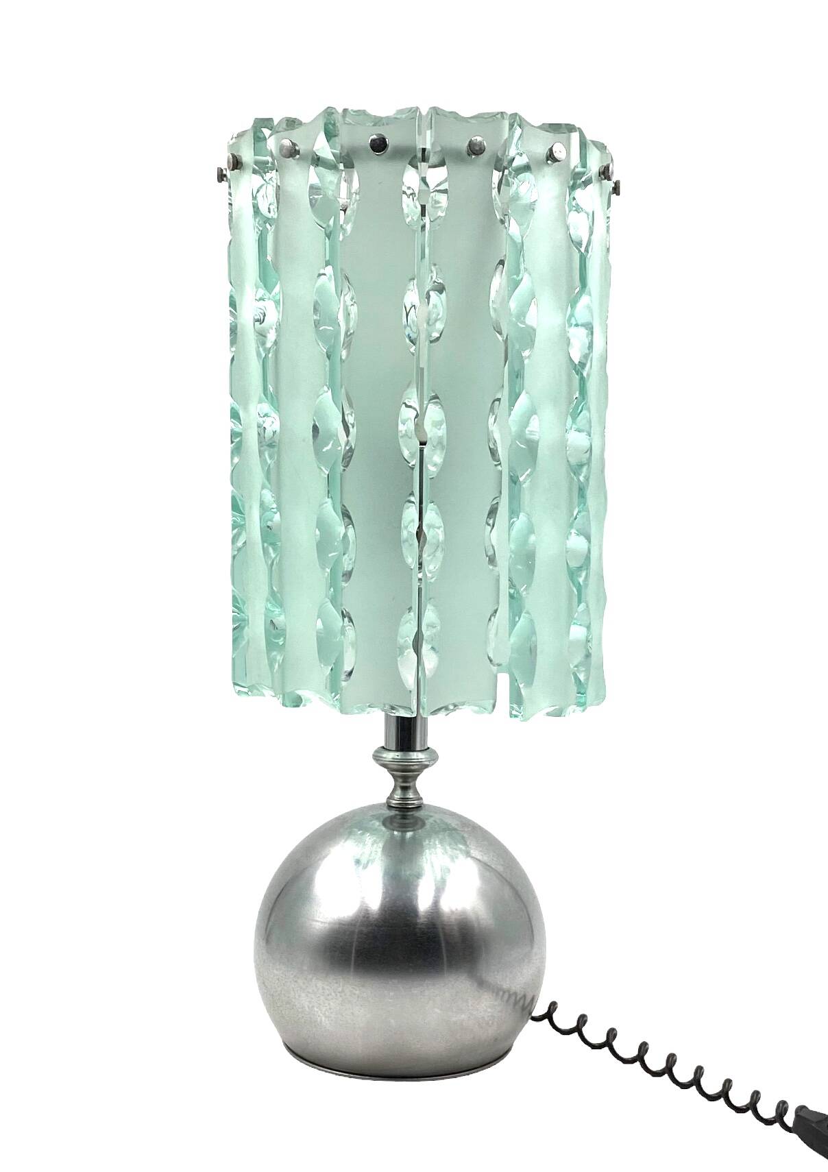 Molded glass table lamp,  Italy circa 1970