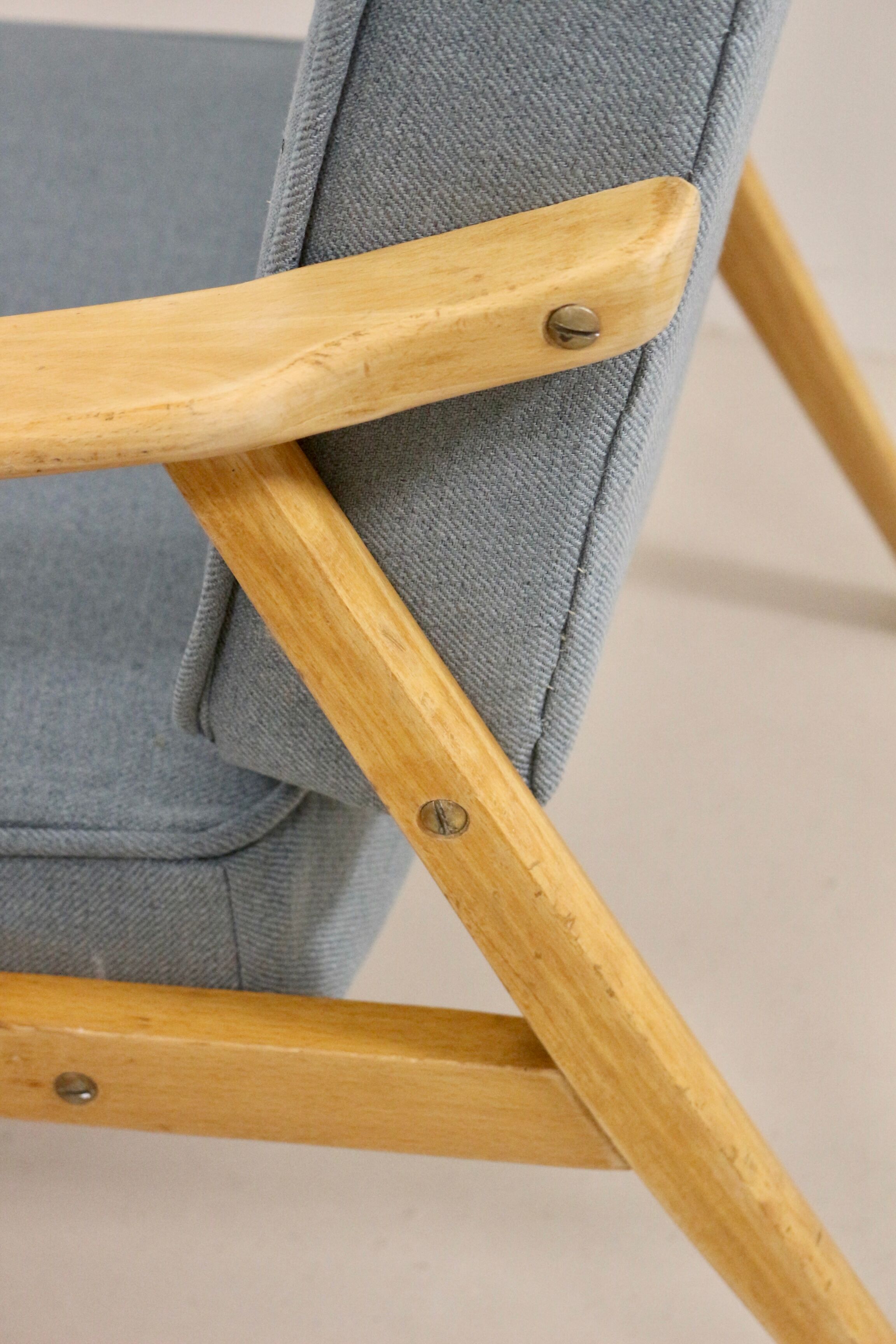 Paire de fauteuils vintage année 60 en hêtre