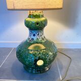 Floor lamp green ceramic double lighting vintage 1970