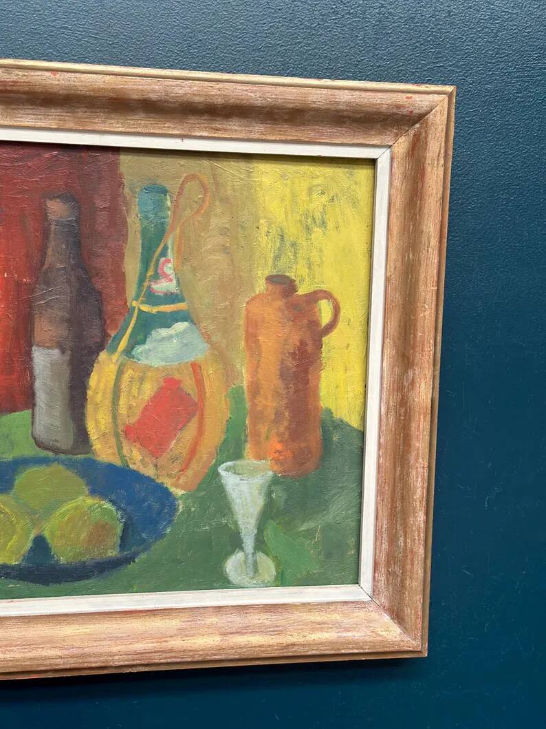 Original Swedish Oil on Panel – “Nature Morte” by Svän Grandin – Signed – Vintage & Framed