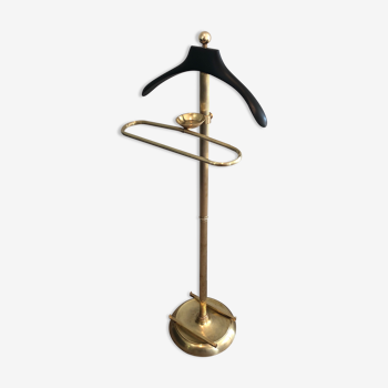 Neoclassical style night valet in brass and black lacquered wood. french work. around 1940