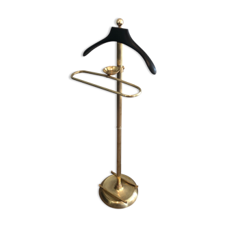 Neoclassical style night valet in brass and black lacquered wood. french work. around 1940