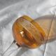 14cl Nancy Houillon crystal wine glass, amber lined, floral frieze
