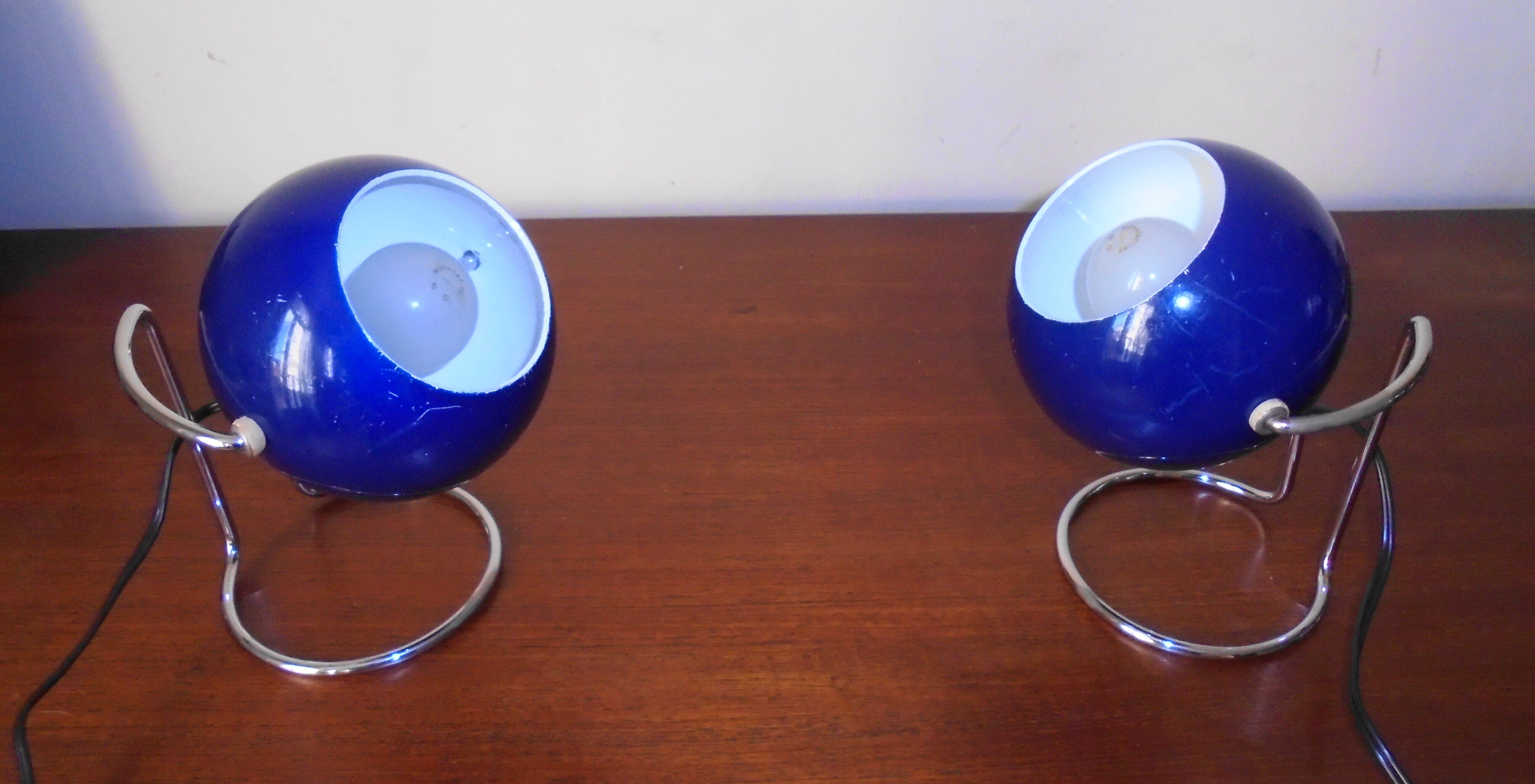 Pair of Eyeball bedside lamps from the 70s