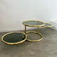 Three-level swivel coffee table in morex design brass Milo Baughman italy