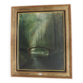 Le pont-huile sur toile