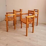 4× chaises de salle à manger brutalistes