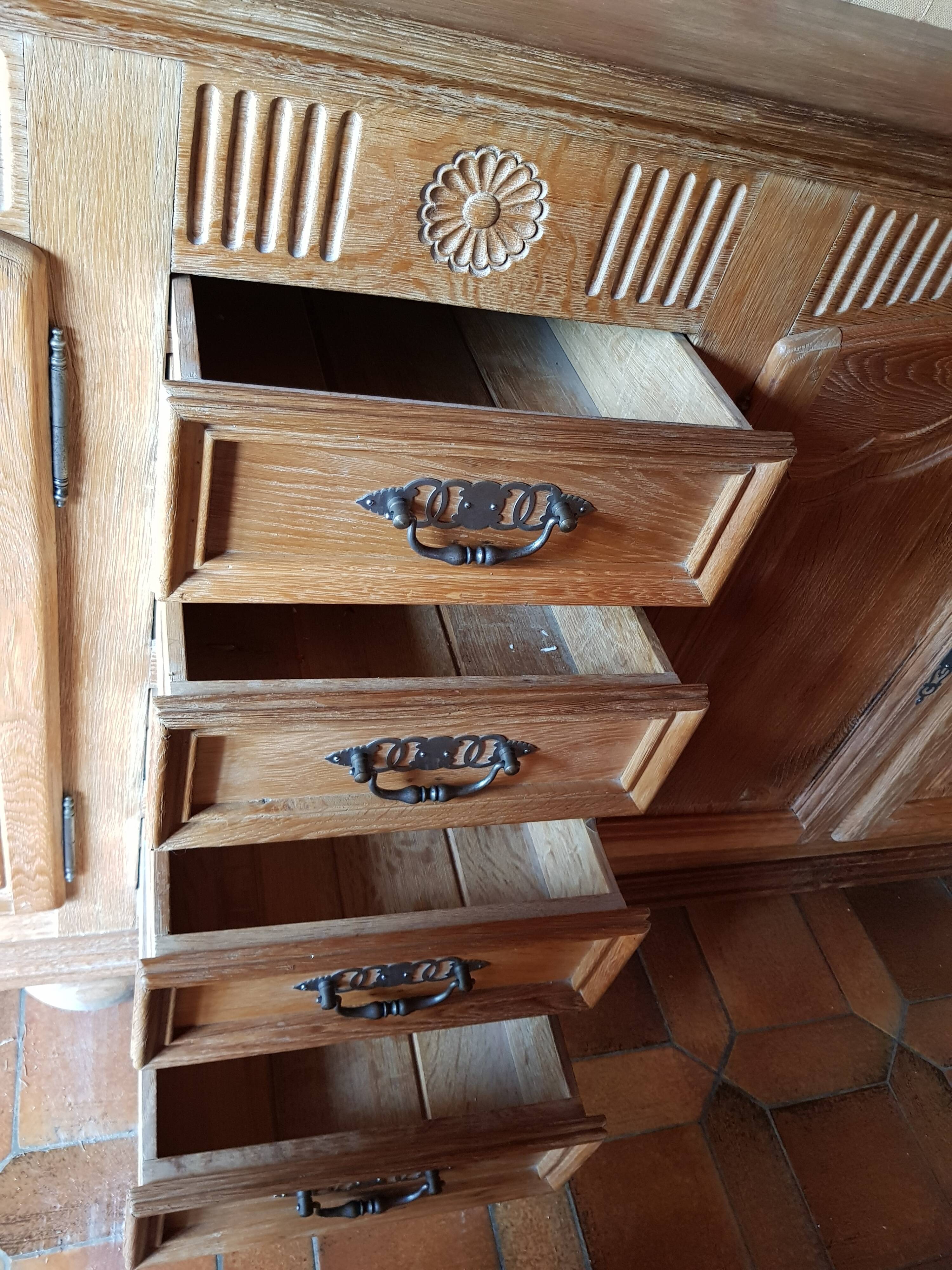 Enfilade oak brut 80s local carpenter