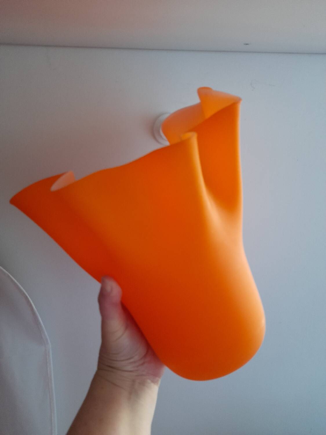 Satin orange opaline handkerchief vase