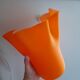 Satin orange opaline handkerchief vase