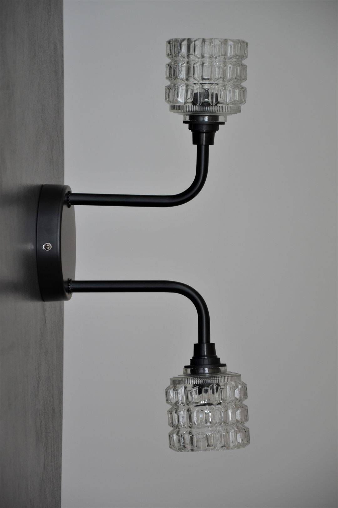 Double cut glass wall light