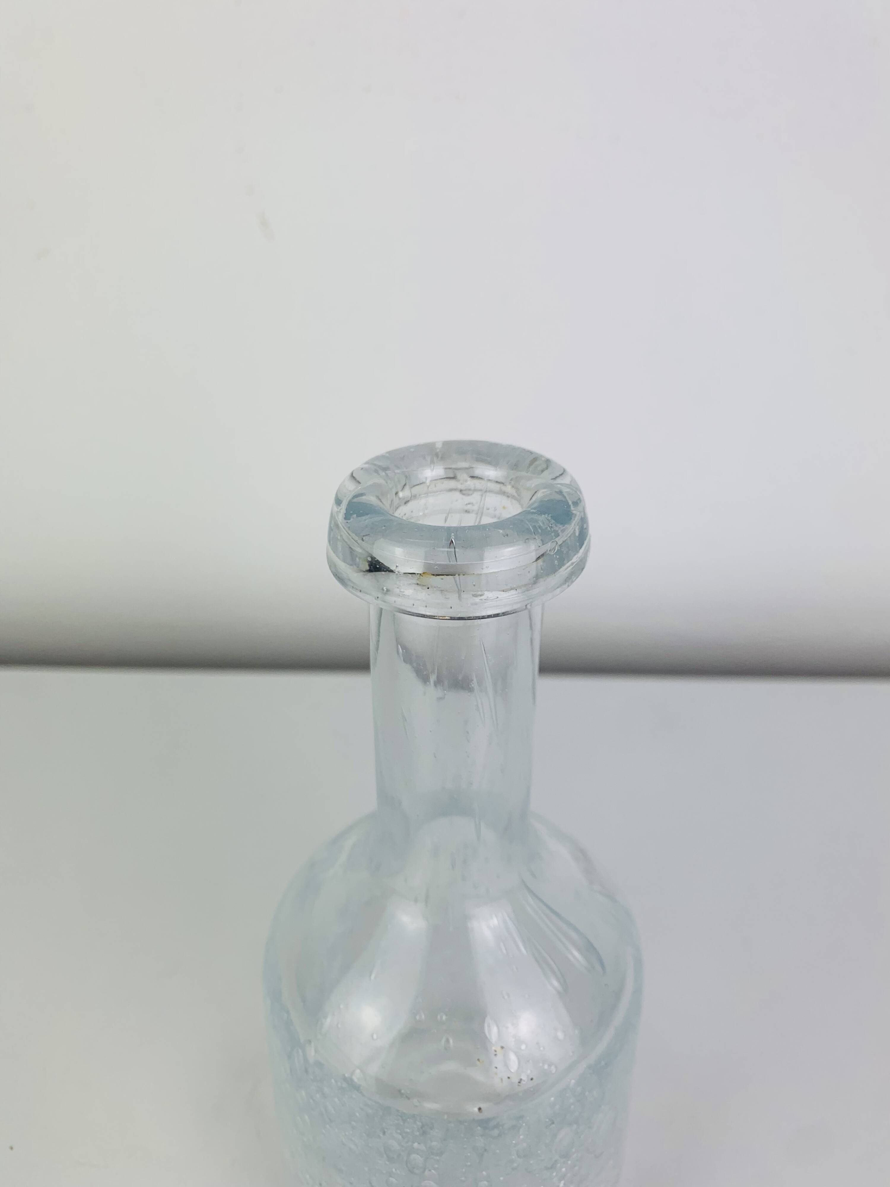 Vase soliflore verre bullé transparent, vintage