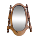 Vintage oval mirror in solid wood 1960 120x70