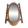 Vintage oval mirror in solid wood 1960 120x70