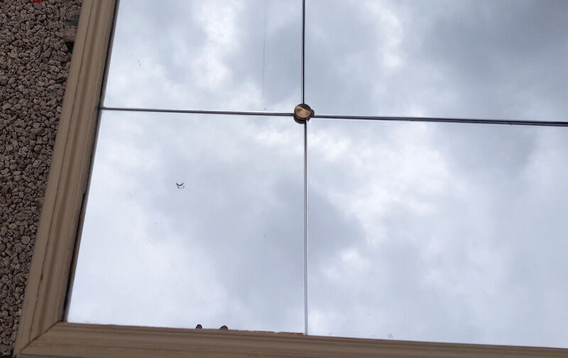 Original Large Mirror has 7 interior mirrors - gray painted wood frame