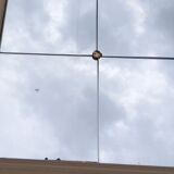 Original Large Mirror has 7 interior mirrors - gray painted wood frame