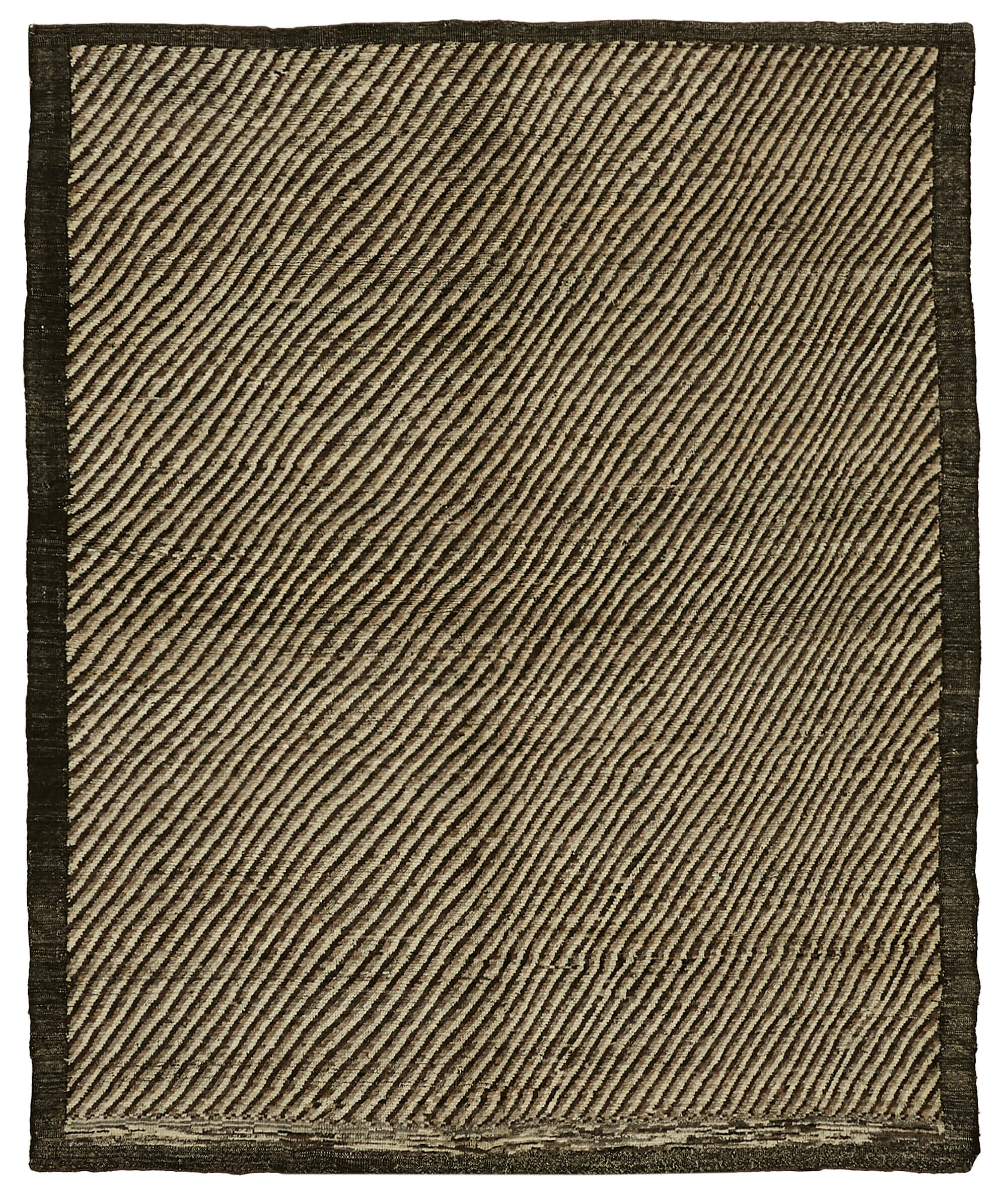 Handwoven Turkish Rustic 283 cm x 345 cm Brown Wool Carpet