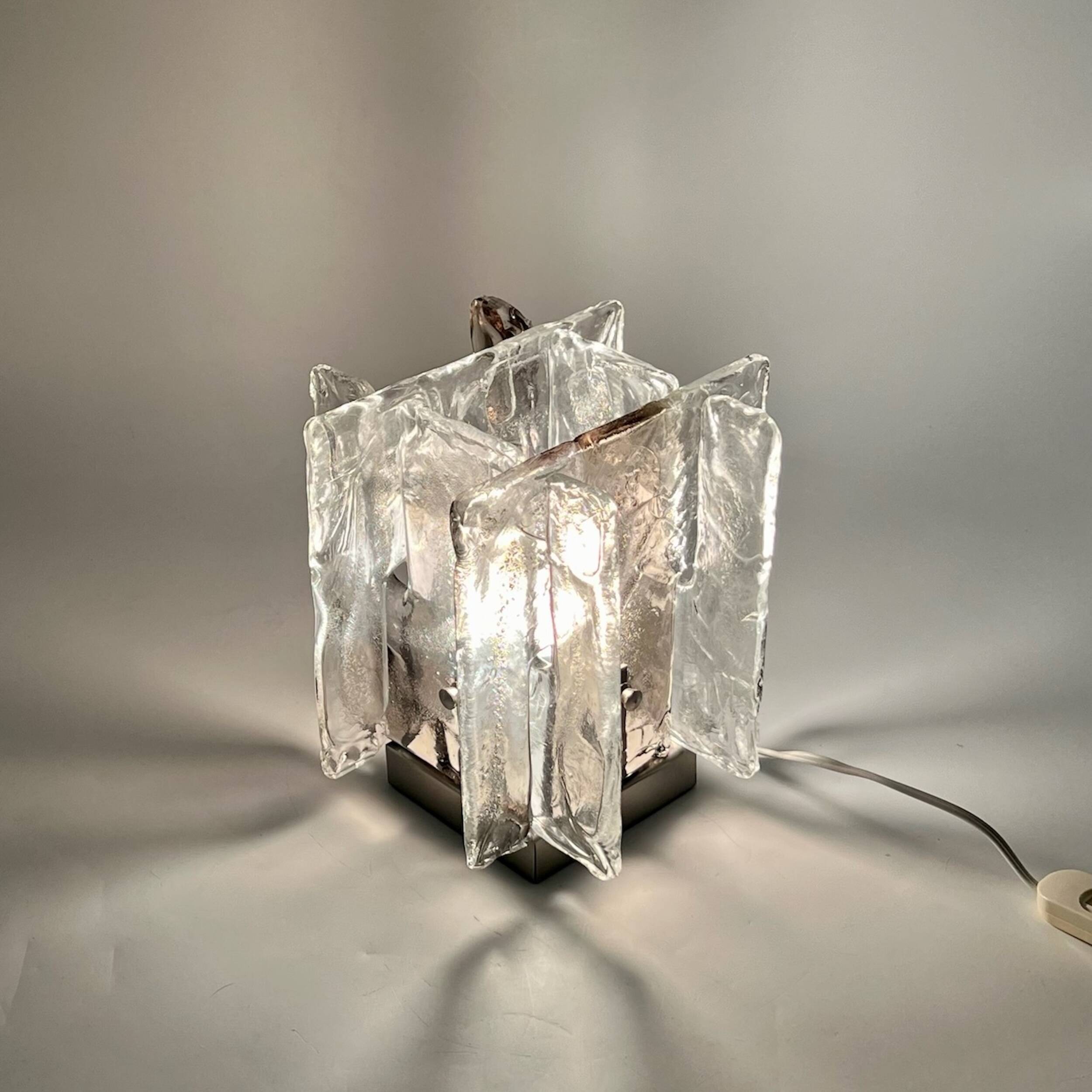 Vintage Murano Table Lamp by Carlo Nason for Mazzega, 1970s