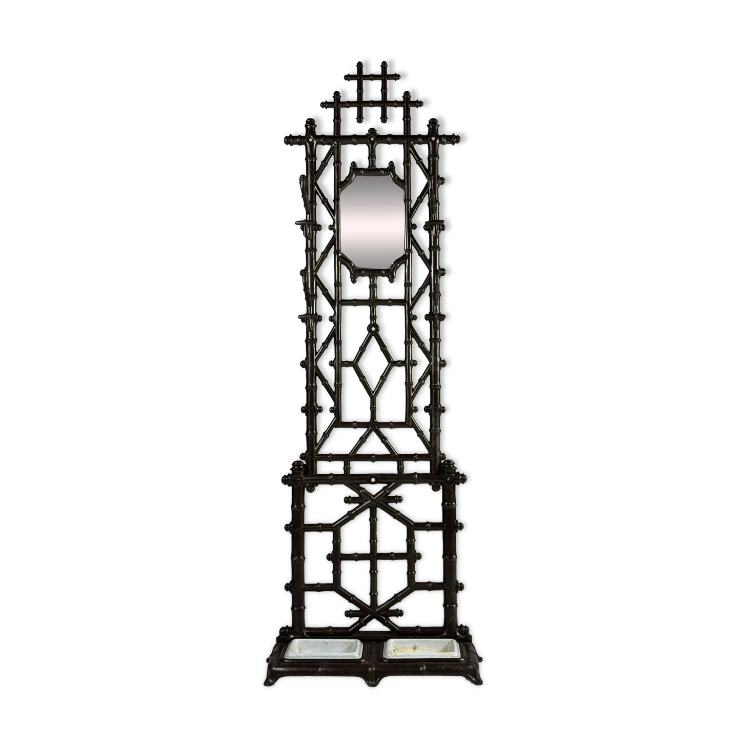 Faux bamboo coat rack cast iron ca. 1890