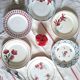 Mismatched antique earthenware dinner plates
