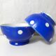 2 small old blue polka dot porcelain bowls from Longchamp
