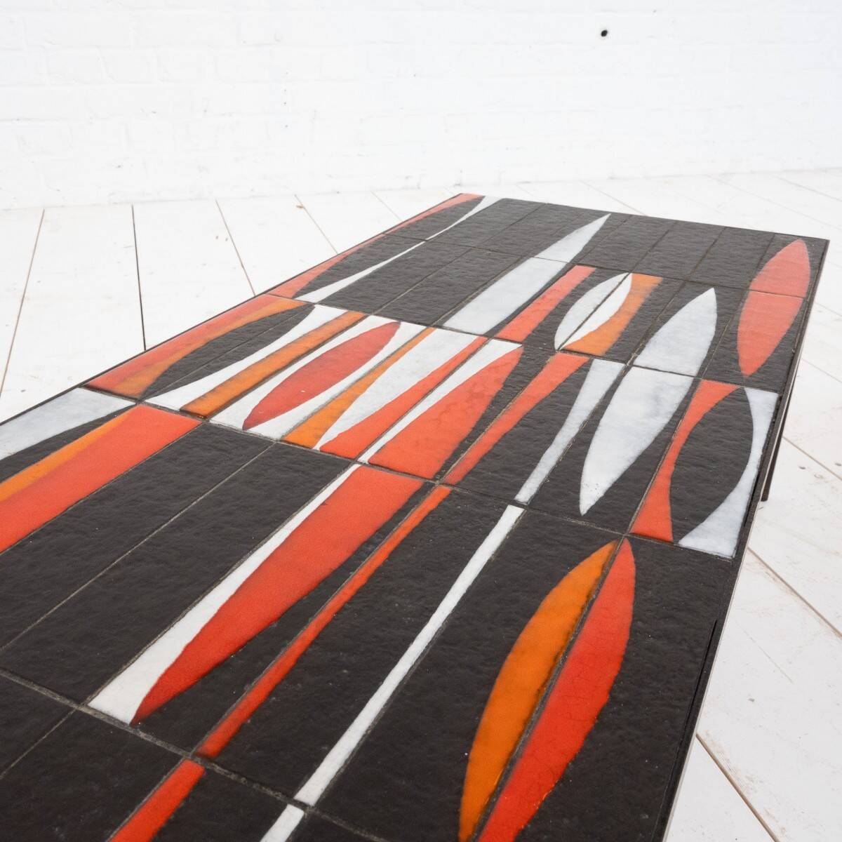 CERAMIC NAVETTE COFFEE TABLE BY ROGER CAPRON 1960