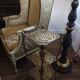 Small old chiseled brass pedestal