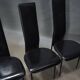 Chaises de salle à manger en cuir noir par Giancarlo Vegni et Gualtierotti pour Fasem, Italie, années 1980, ensemble de 6.
