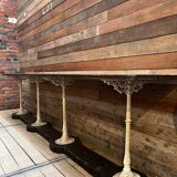 Decorative console table in cast iron and wood