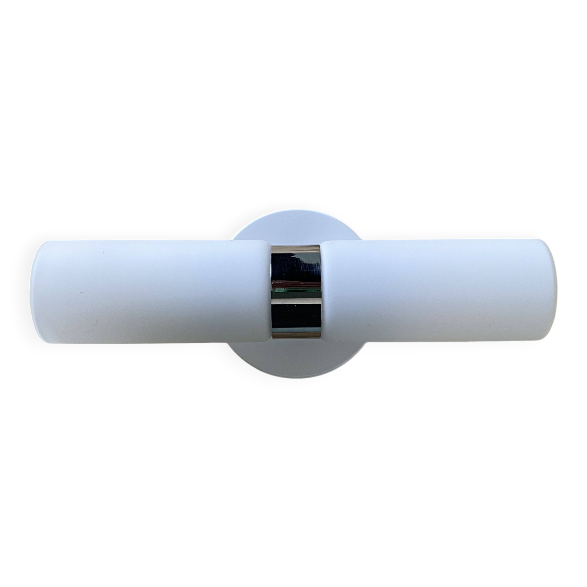Wall lamp tube white glass and chrome metal vintage lighting LAMP-7428
