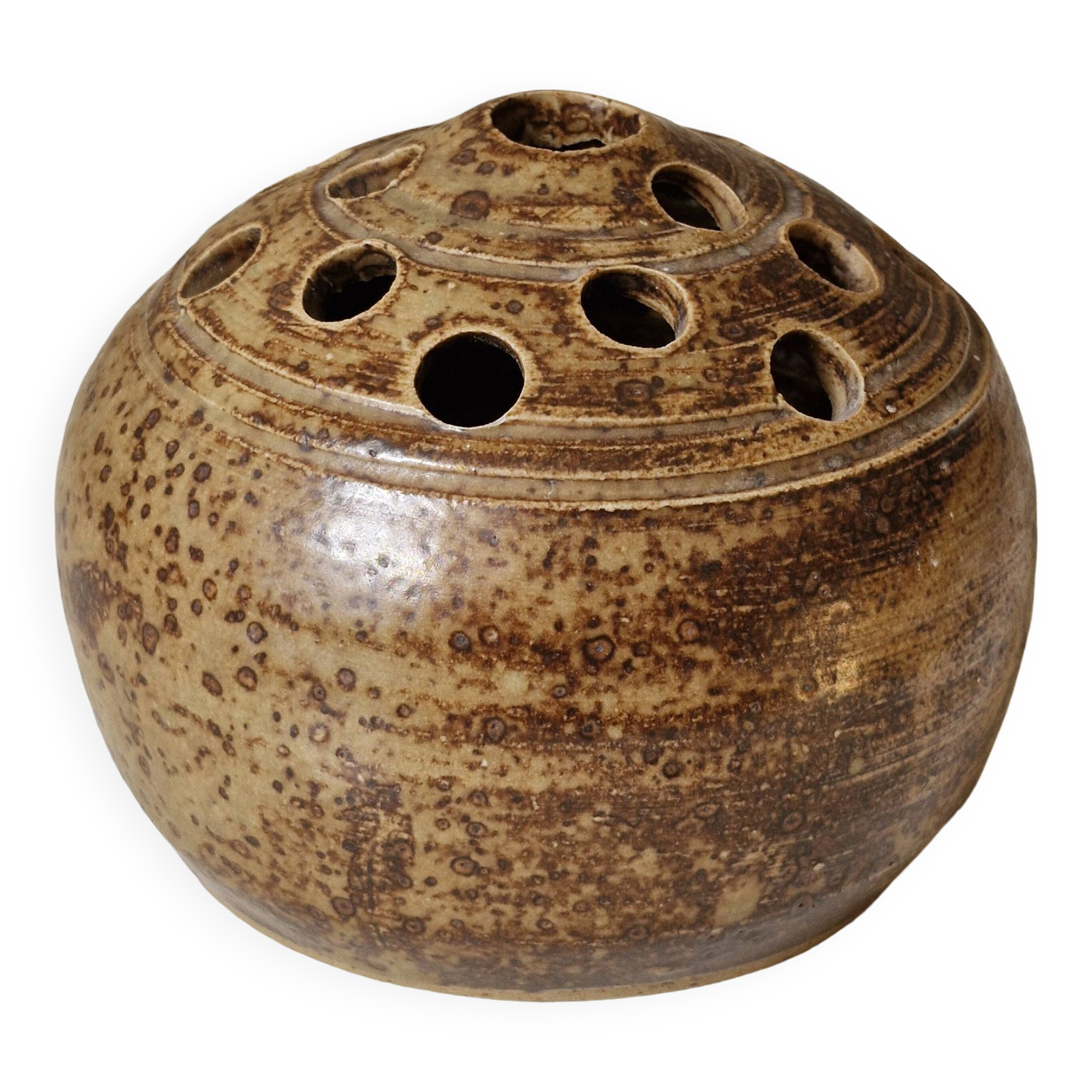 Vase with pyrite sandstone flowers