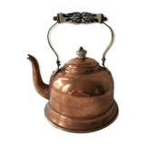 Copper and ceramic teapot