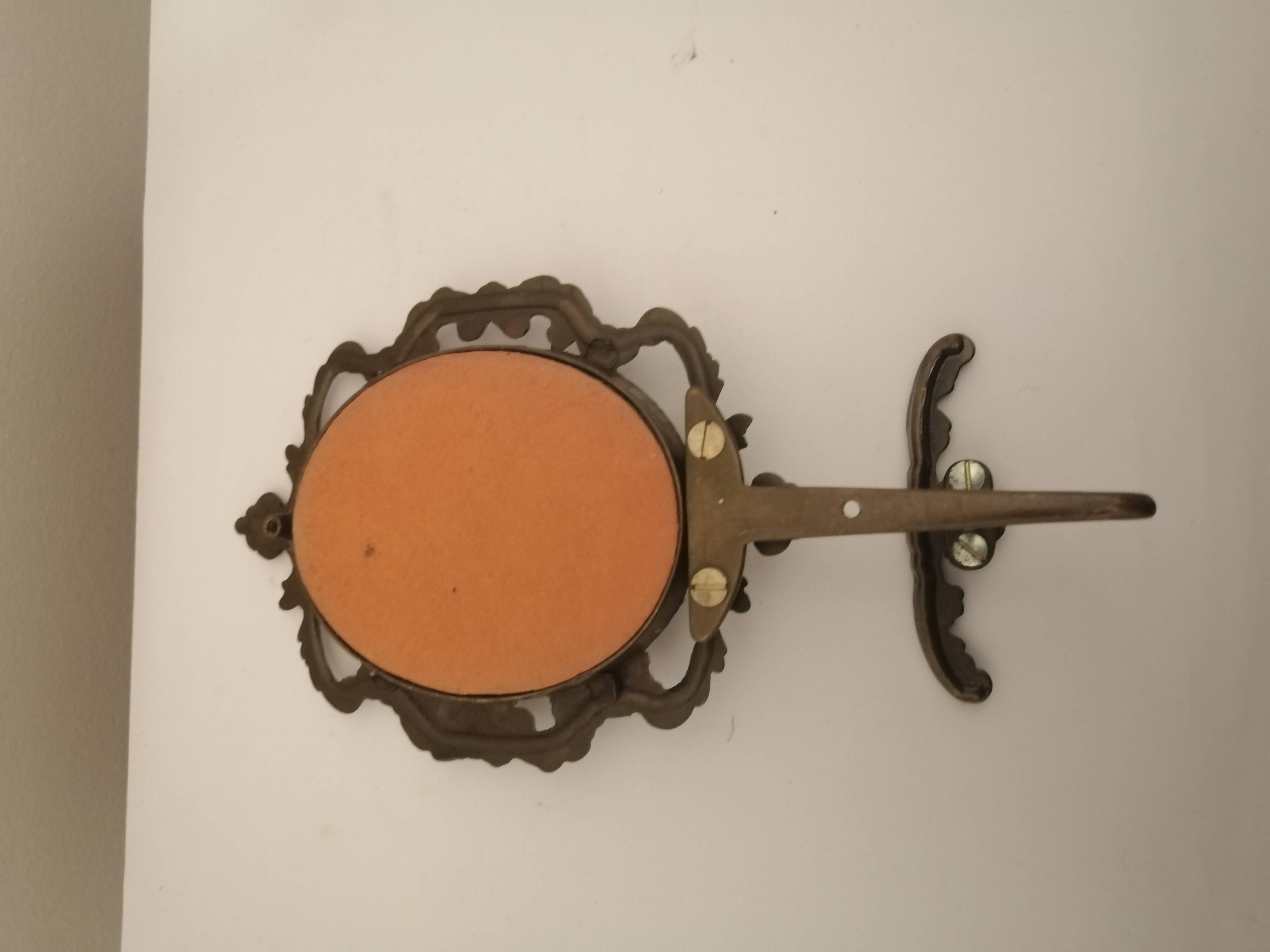 Vintage wall brass medallion frame hook