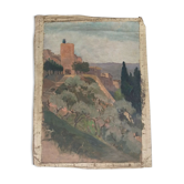 Huile sur toile par Guillot Rafaillac paysage du sud 1930