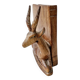 Old antelope bookend in hand carved wood