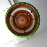Vintage space age green saucer pendant light from the 1970s