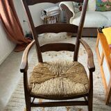 Wicker chair folk art